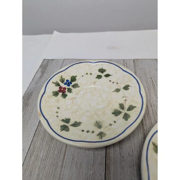 LongChamps France Nemours Set of 3 Saucers Plates Vintage 6 1/2” Hand Painted - Picture 4 of 8